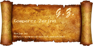 Gompercz Zerind névjegykártya